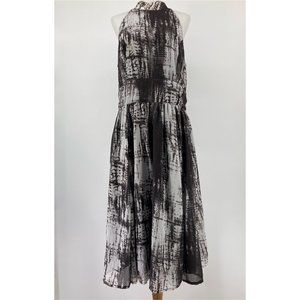 eShakti Dress Sleeveless High Neck Tie Dye Black